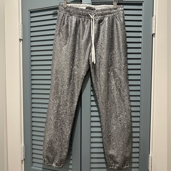 NWOT David Lerner Sequin Jogger Pants - Picture 3 of 4